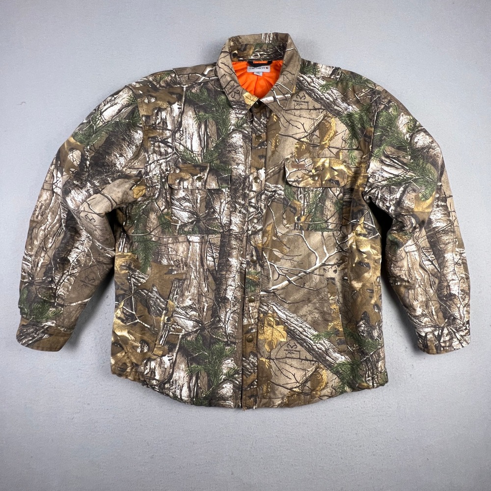 Carhartt Realtree Xtra Camo Mens Jacket XL Quilted Lined Hunting Workwear Street